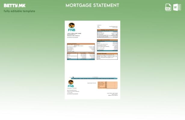 Модерен стил Шаблон за извод за хипотека во Боцвана Првата народна банка